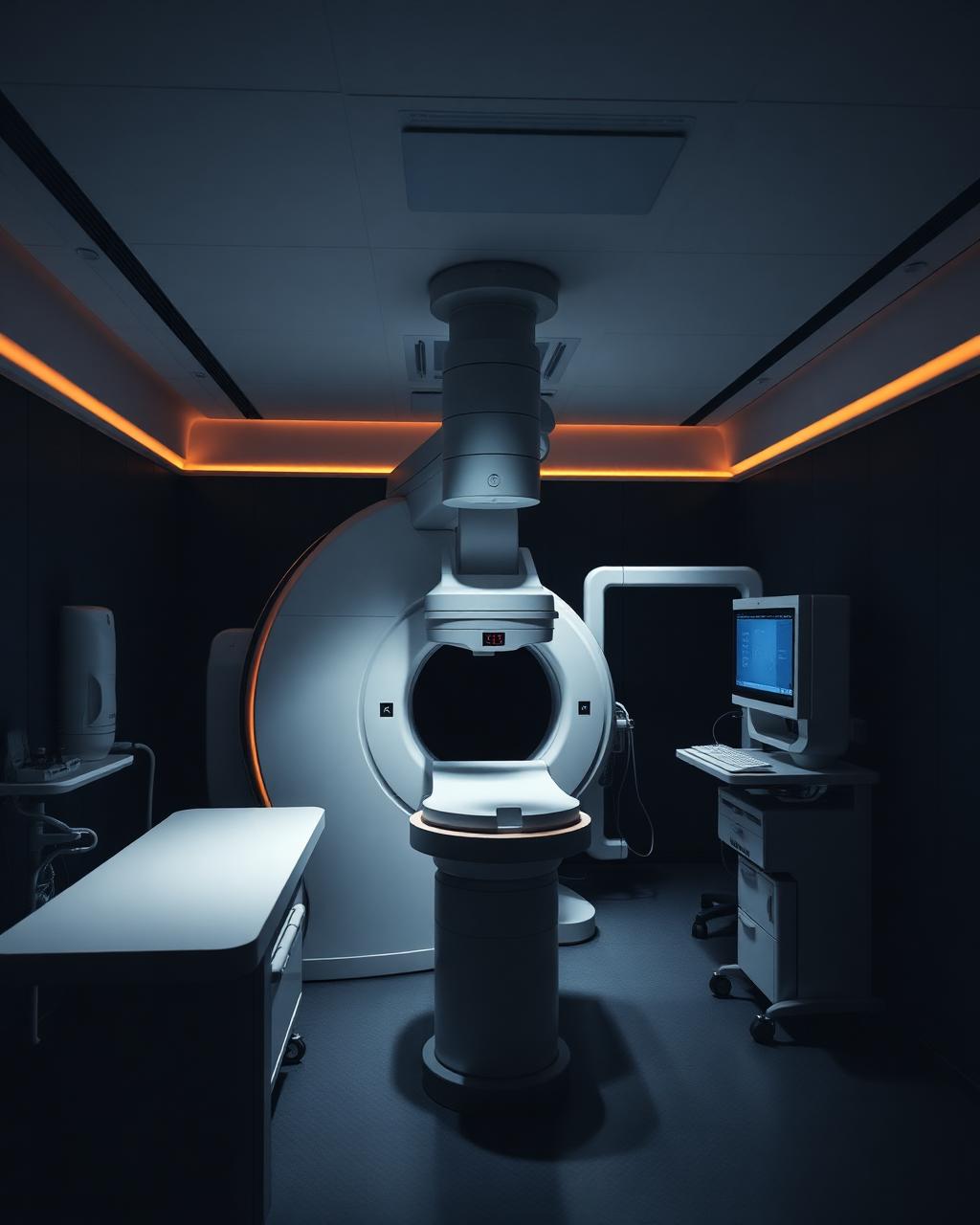 Interior técnico de una sala de radiodiagnóstico